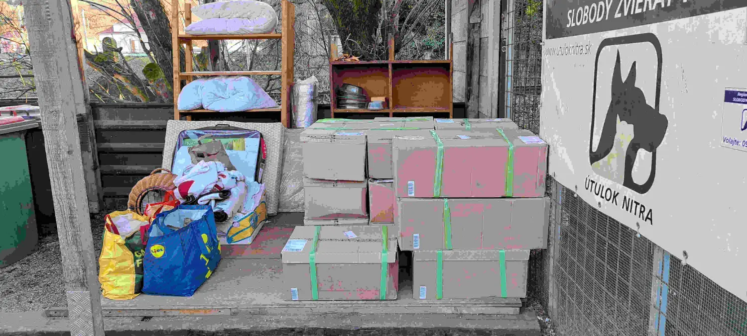 Tierschutz Franziskus - Tierstation Nitra Kartons Gepäck